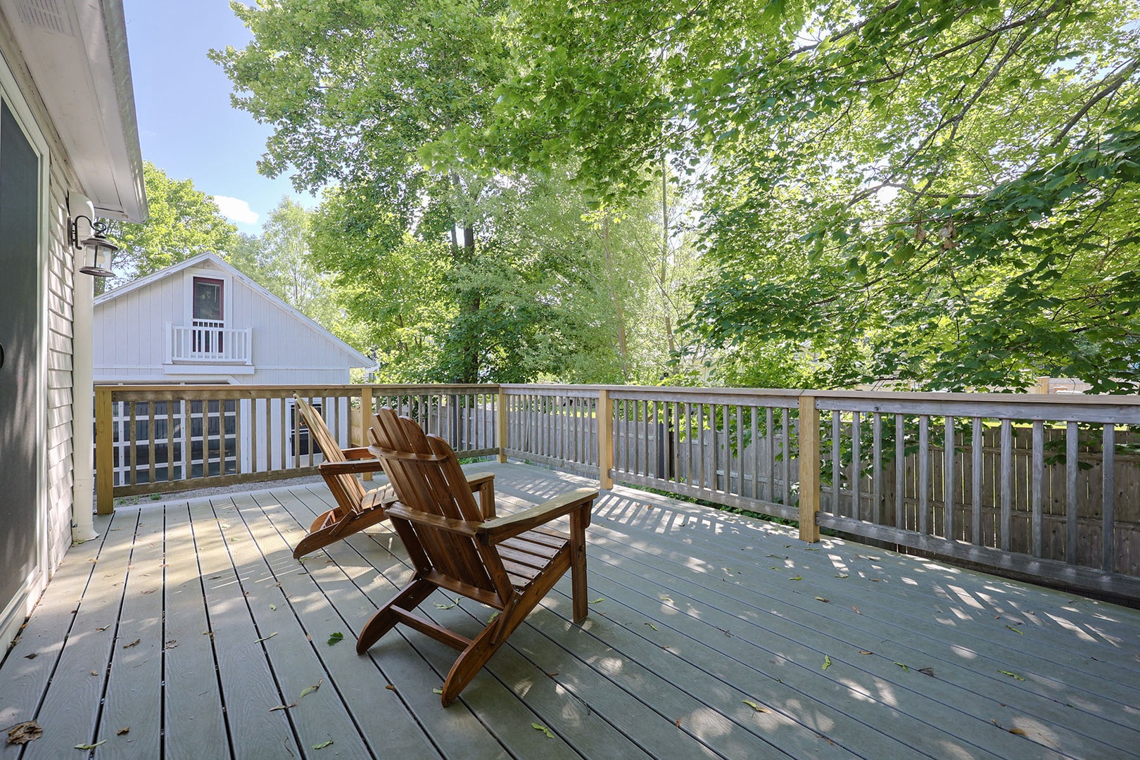 The French doors open to the second deck off the bedroom.