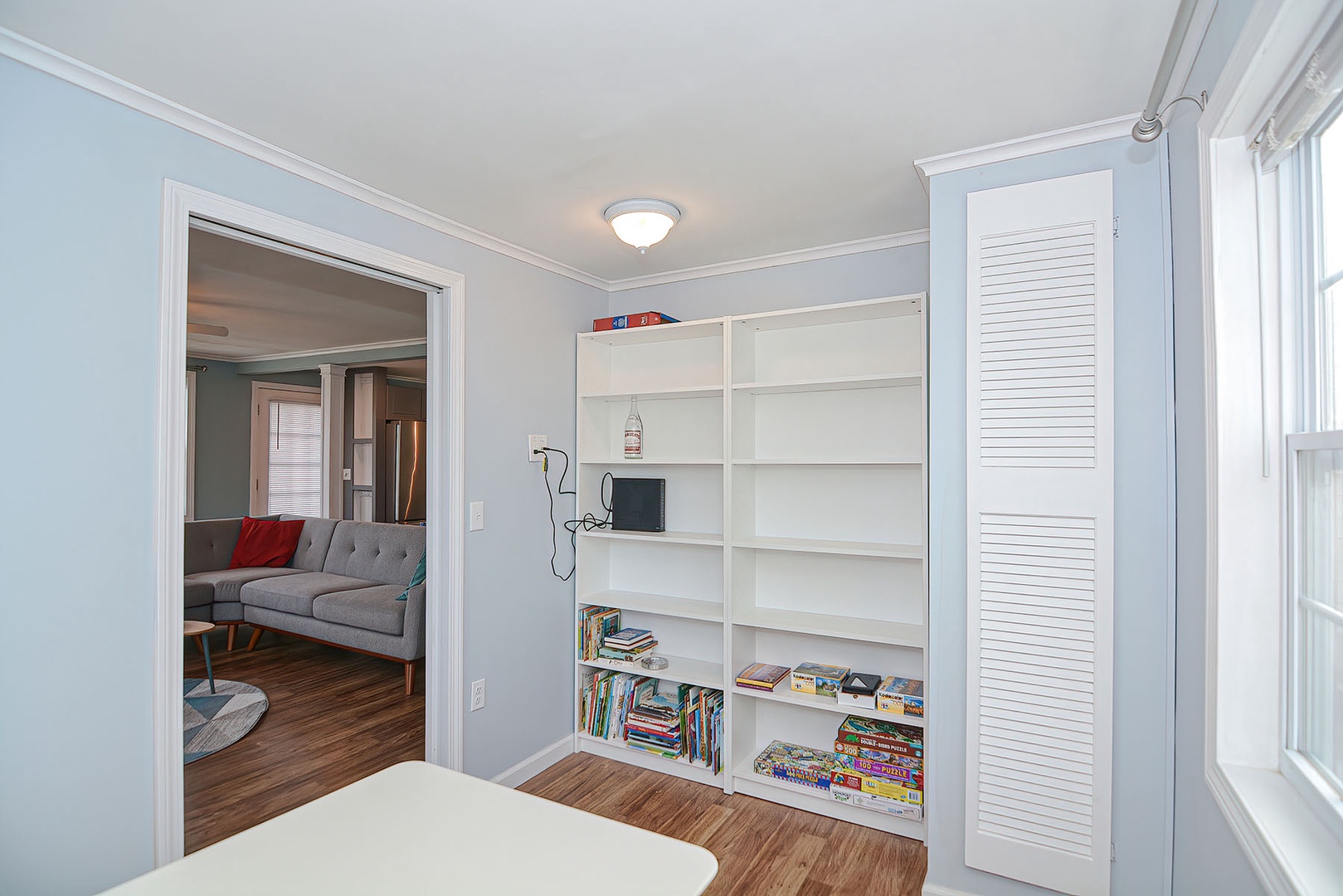 View of the study looking to the living room.