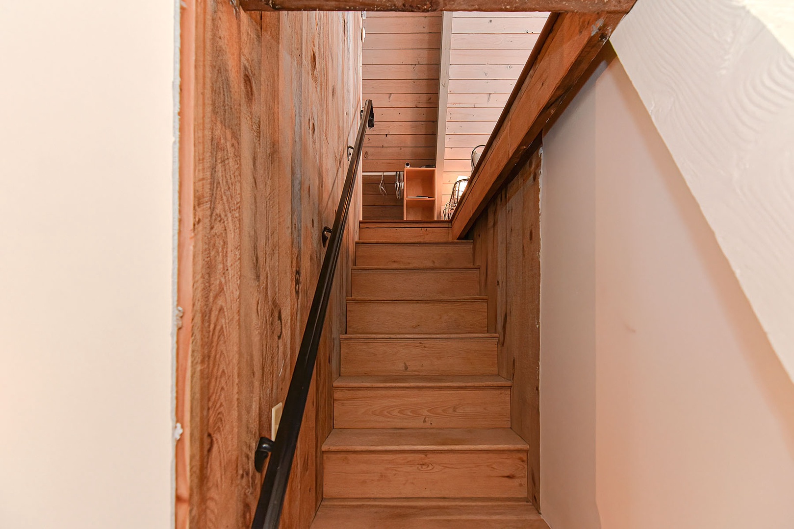 The staircase up to the second floor/loft. loft