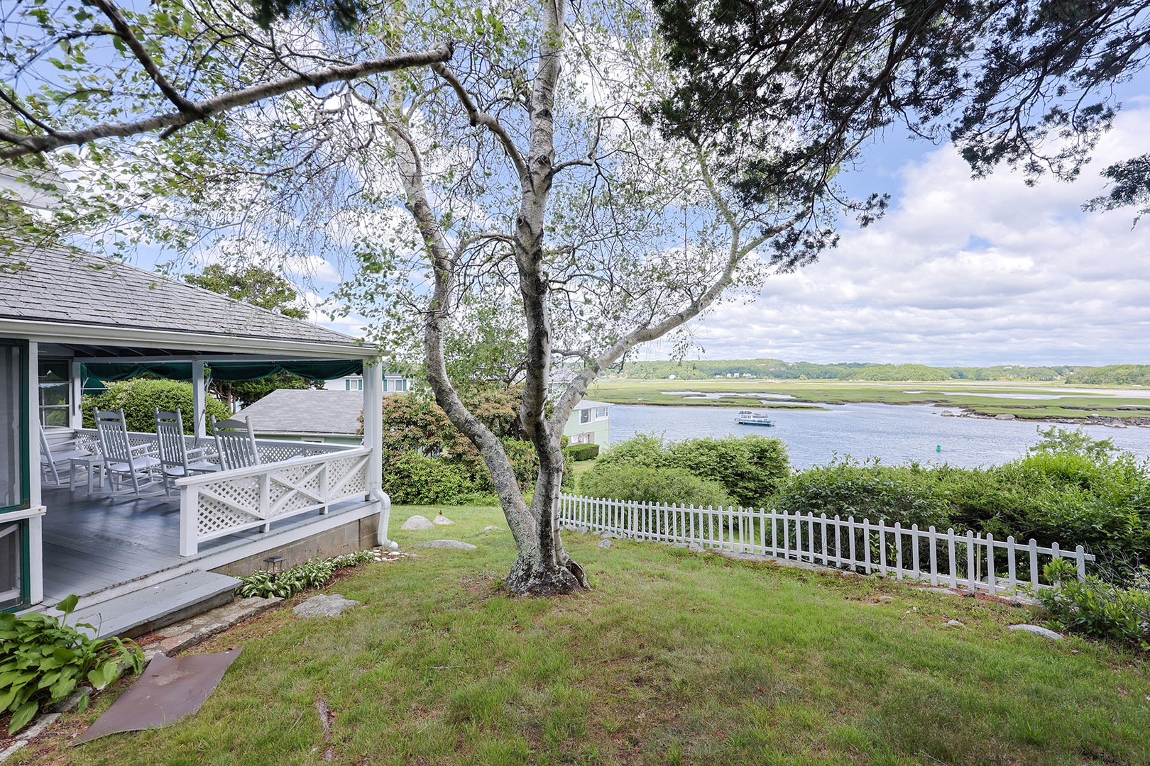 View of the Annisquam River from the large yard.