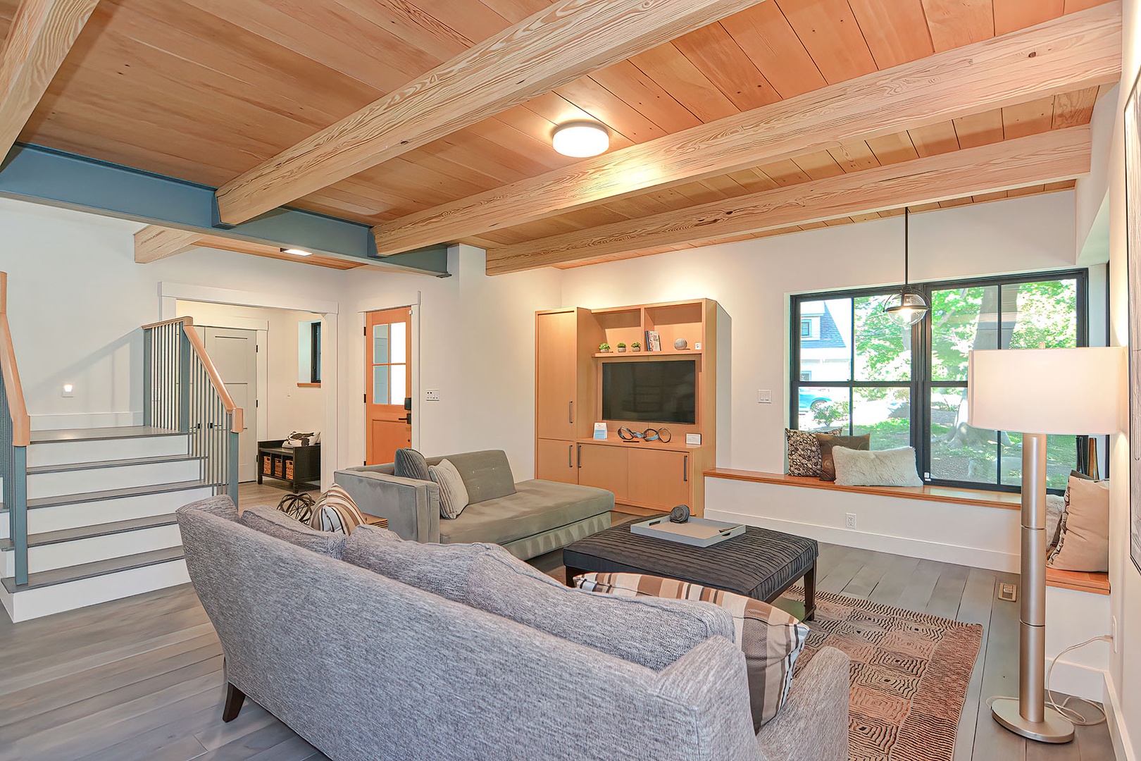 Living room, looking toward the front door (on the left).