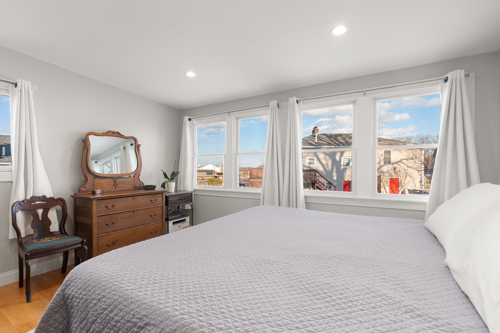 Bright king bedroom.