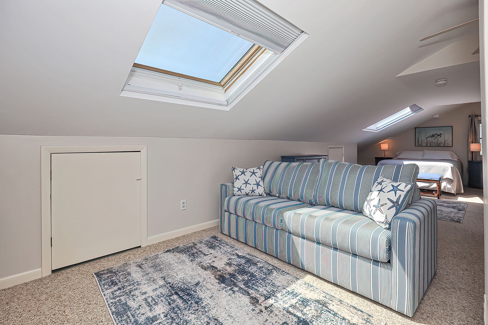 There are two sofa beds in the upstairs suite.