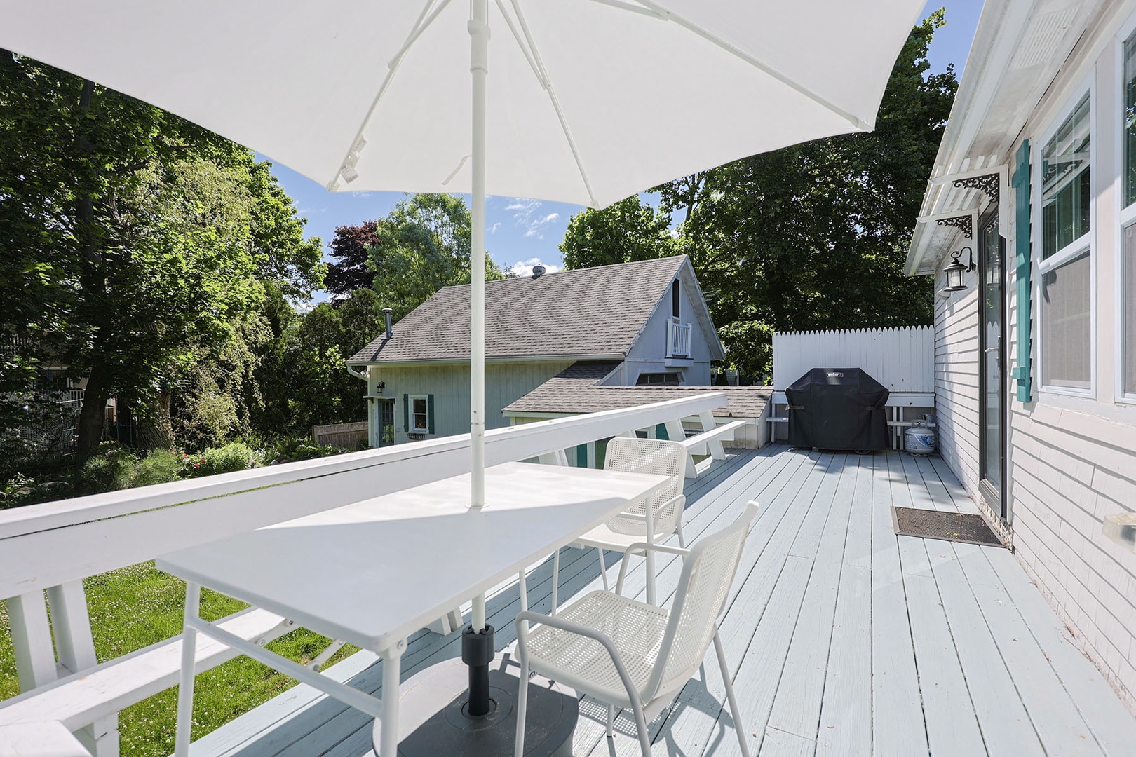 The large deck is perfect for gatherings.