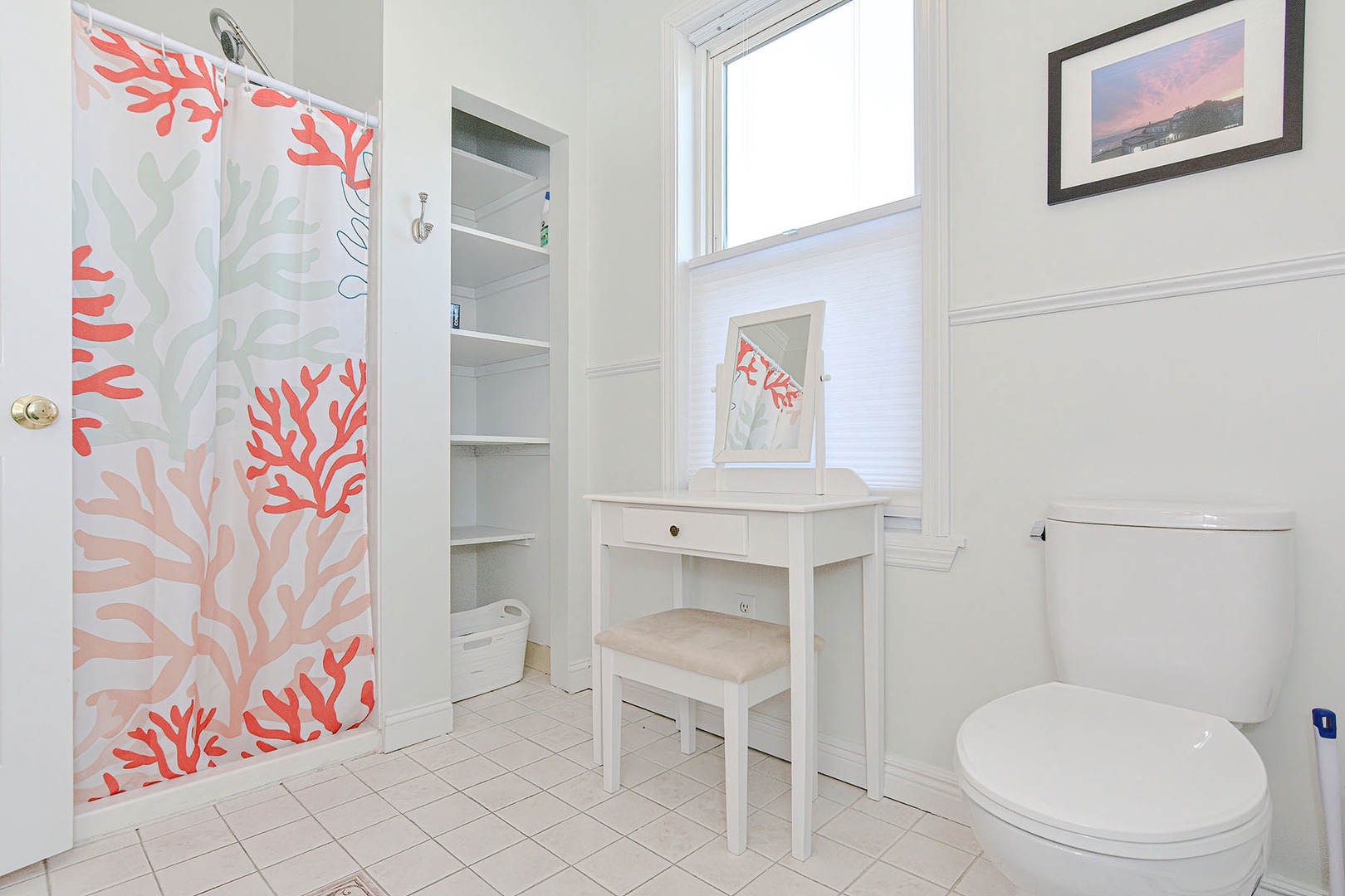 Bathroom 1 is a full bathroom with tub/shower combo.
