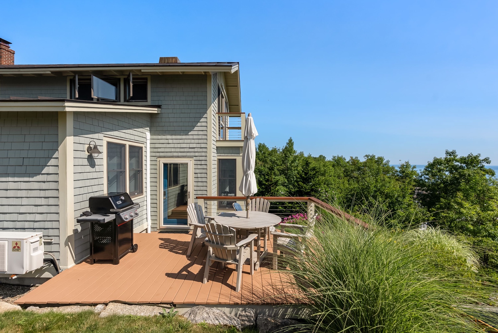 Dine outdoors with oceanviews from your deck.