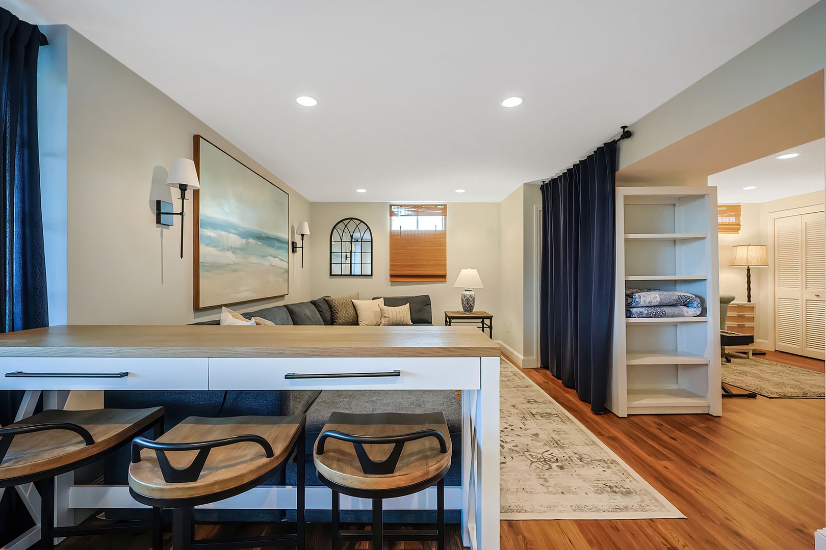 Basement living room.