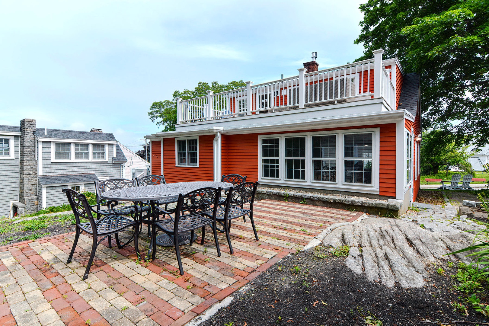 View of the roof deck and back patio.