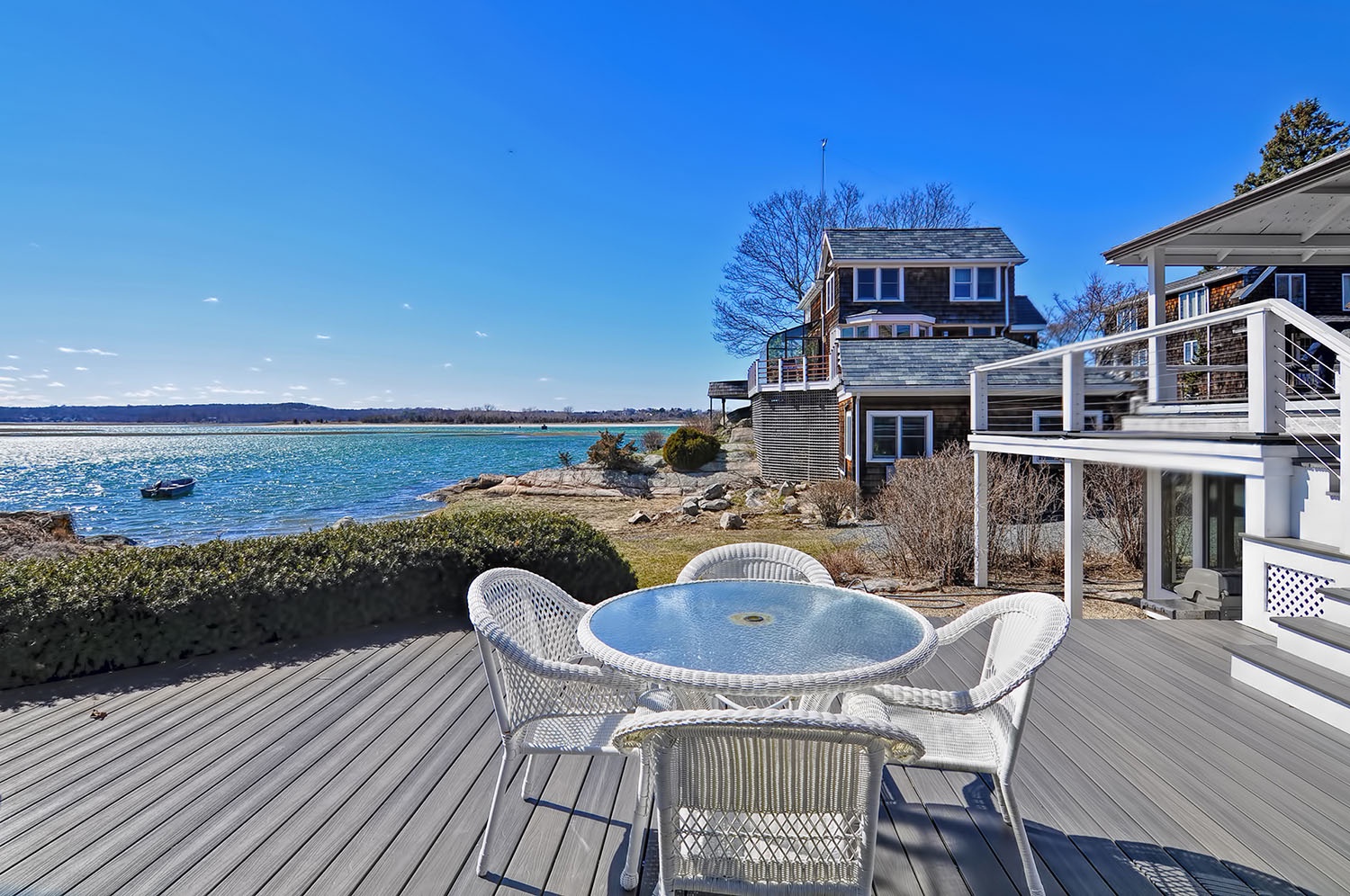 Patio area with dining set.