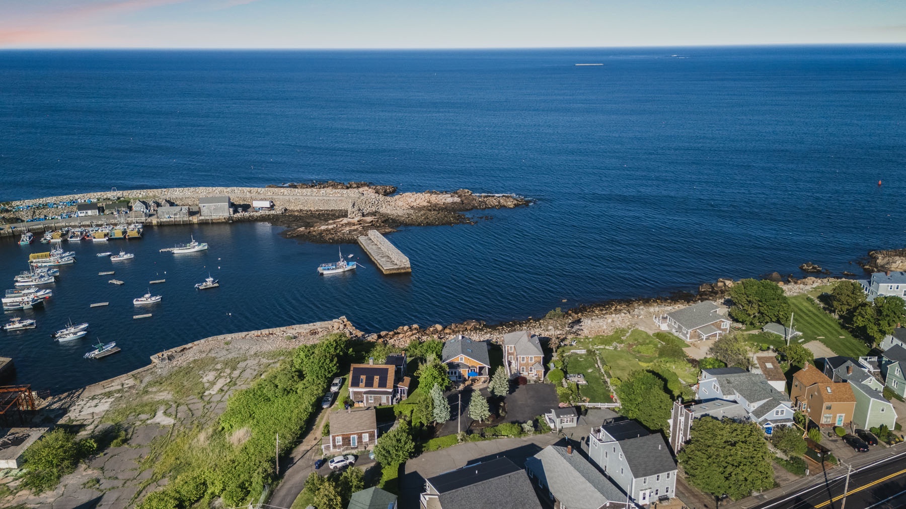 View of the house and Pigeon Cove from above.