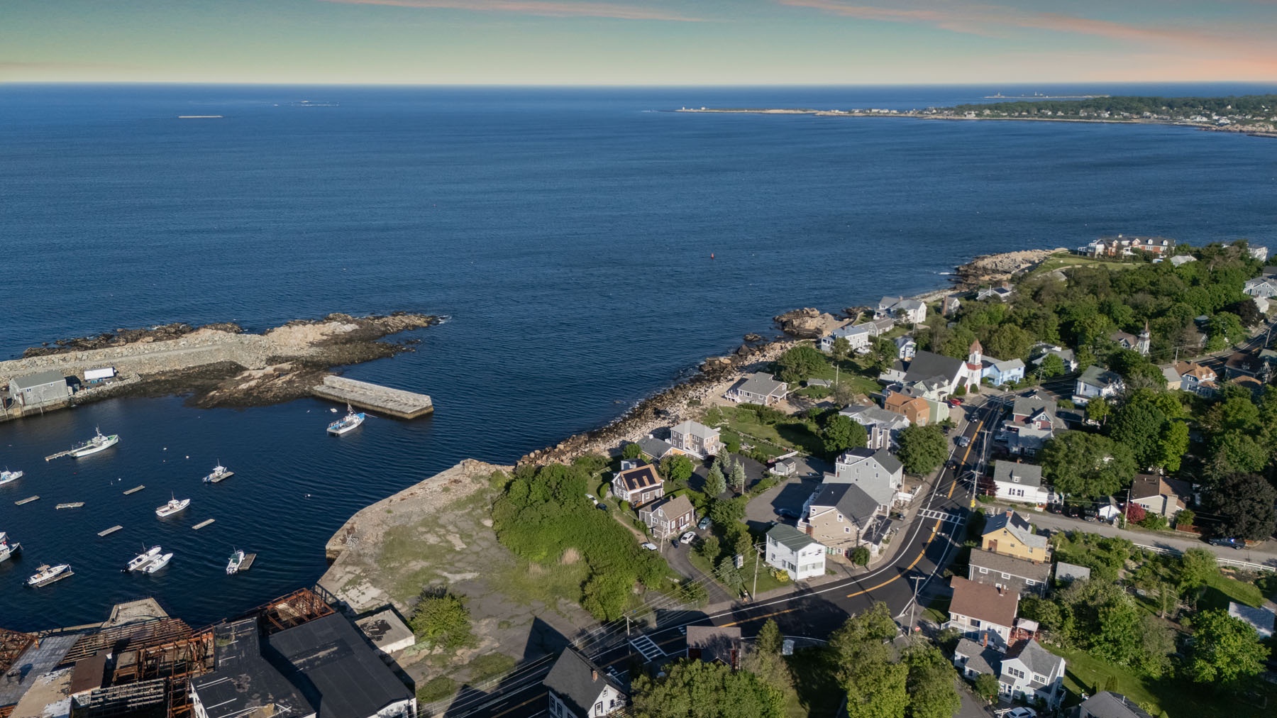Aerial view of the house.