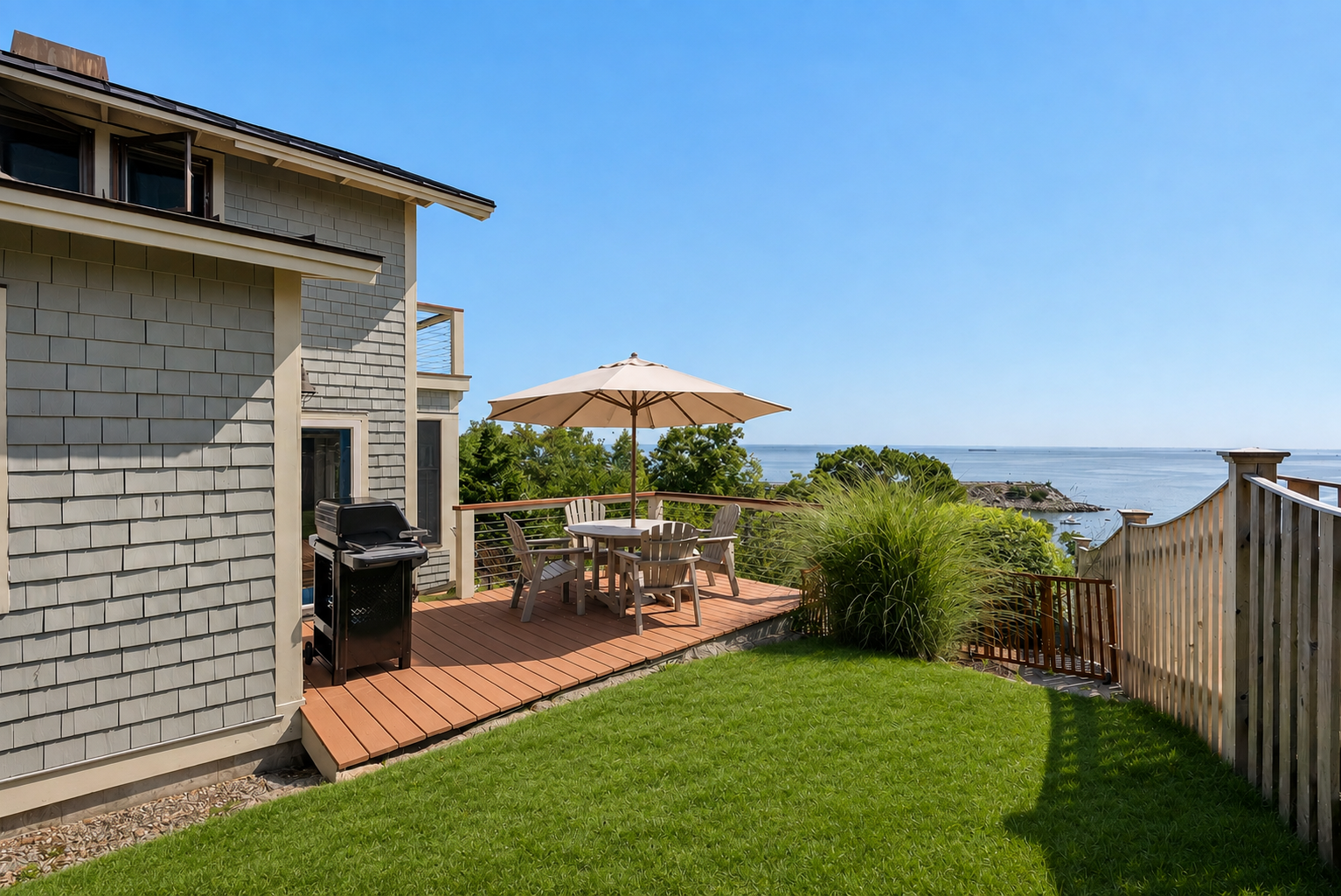Enjoy grilling on the ocean view deck!