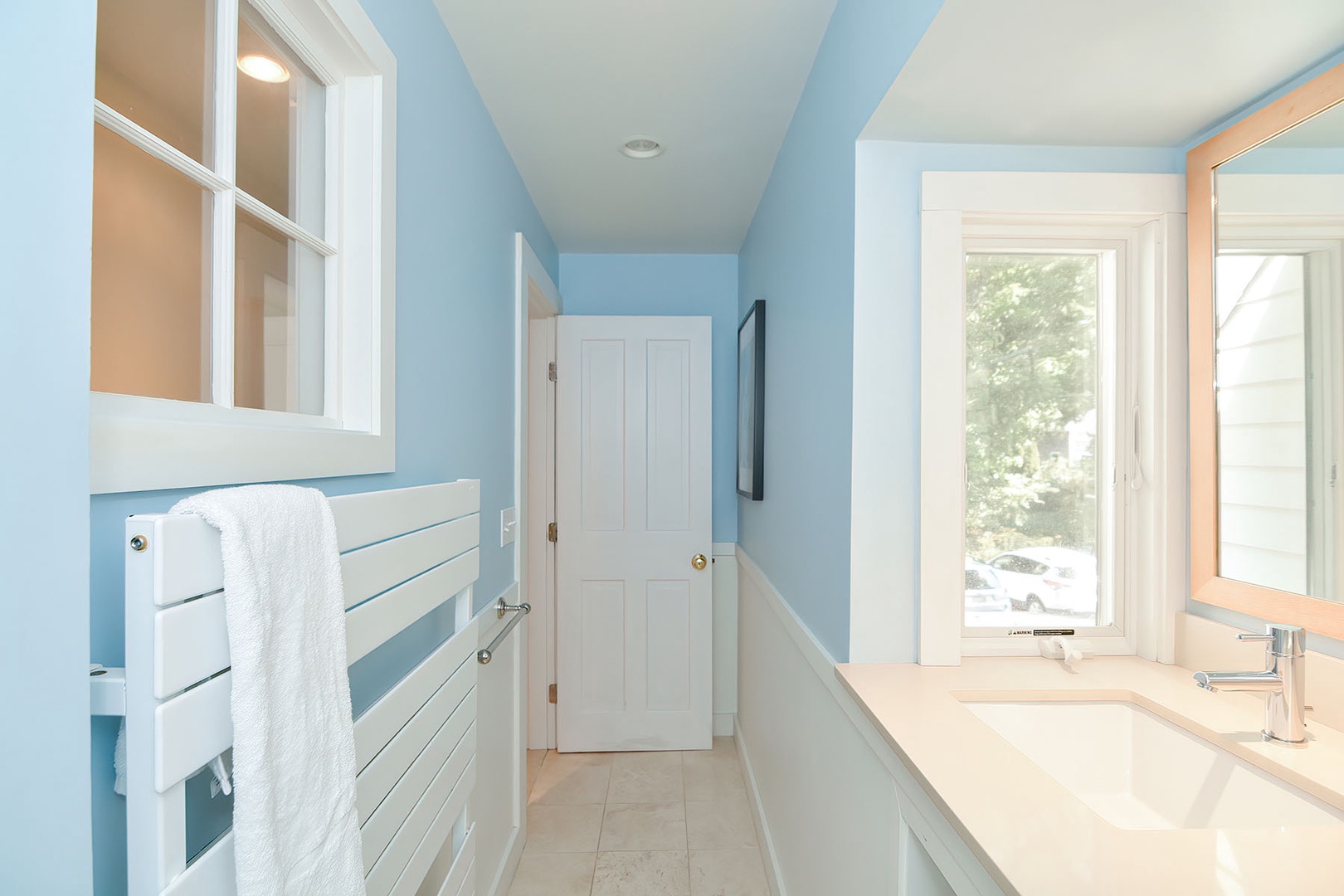 Full bath with shower on the second floor across from BR 4.