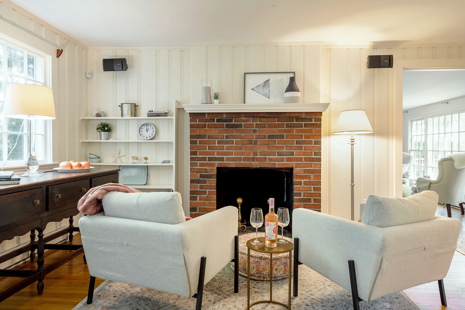 The sitting room is a cozy place to relax.