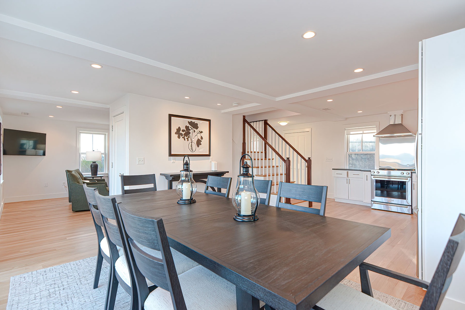 Dinning table with 8 seats and more.