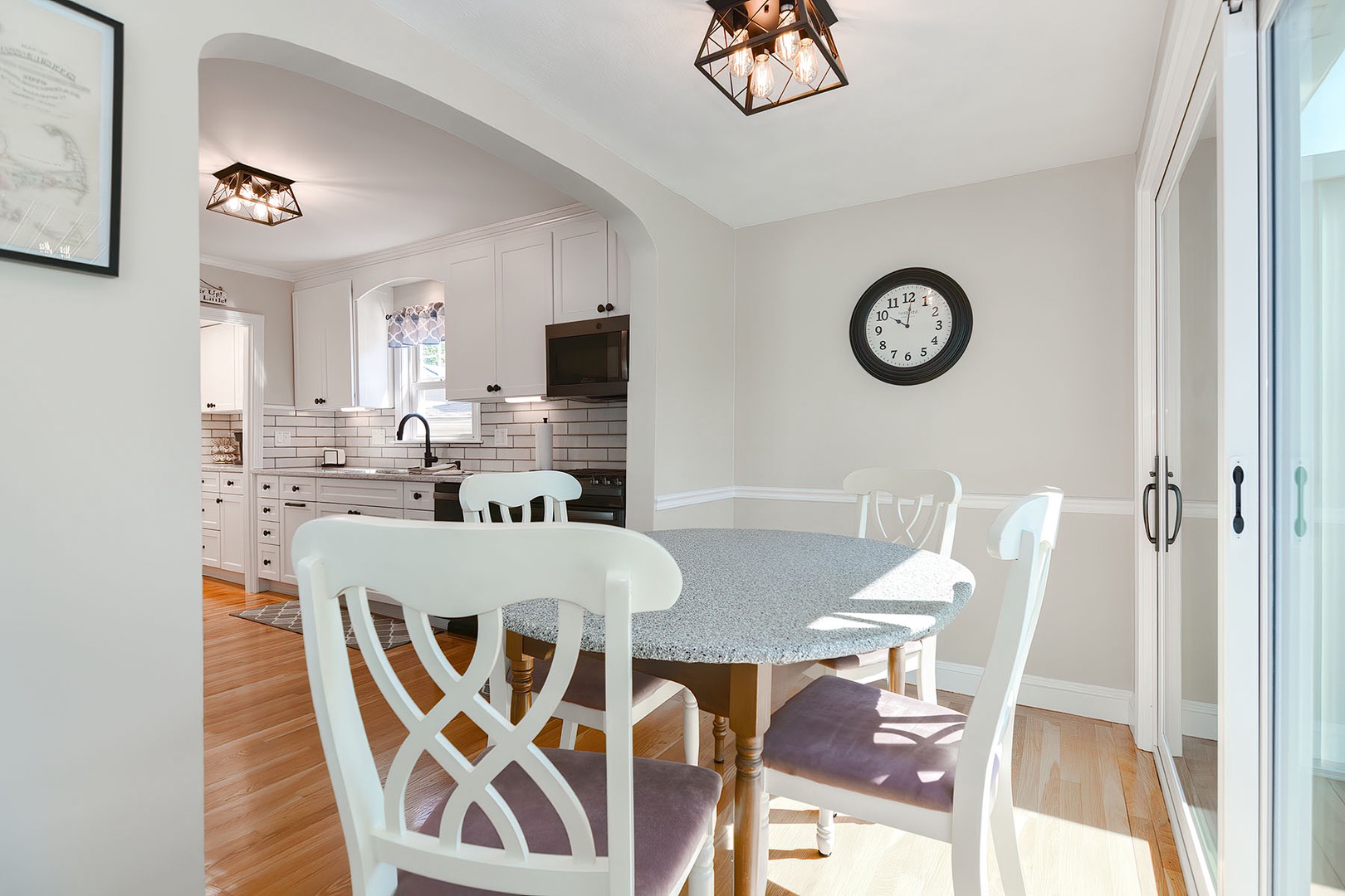 View from dining table overlooking the kitchen.