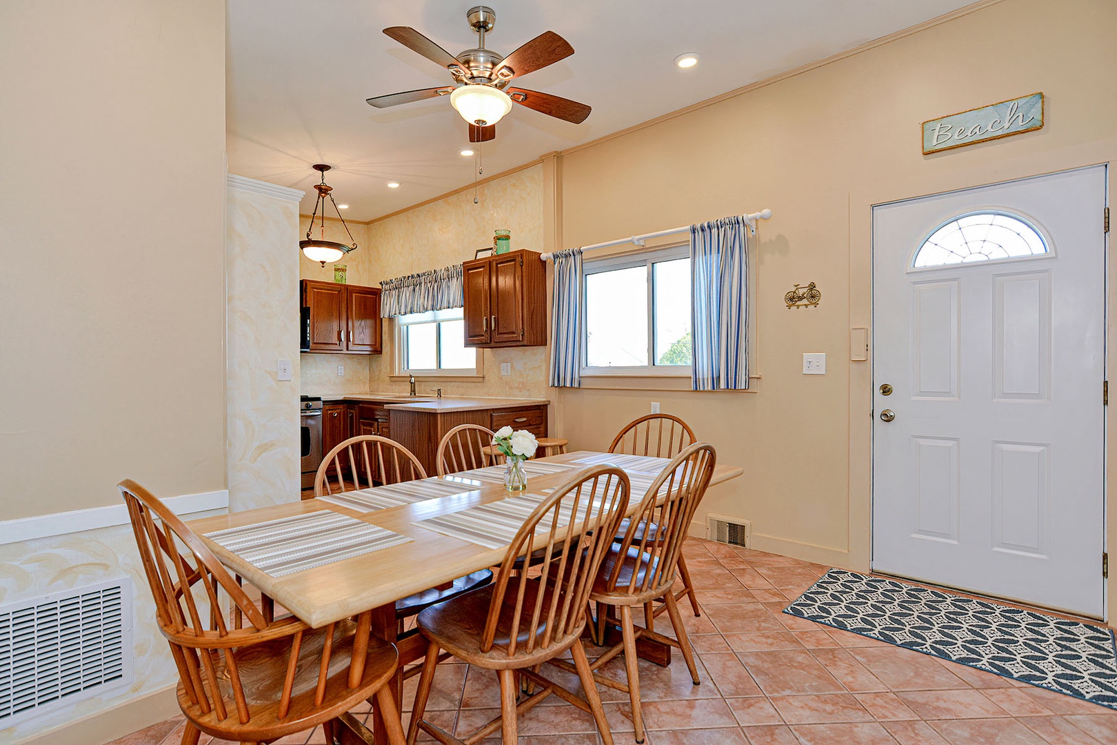 Dining area overlooking the kitchen.