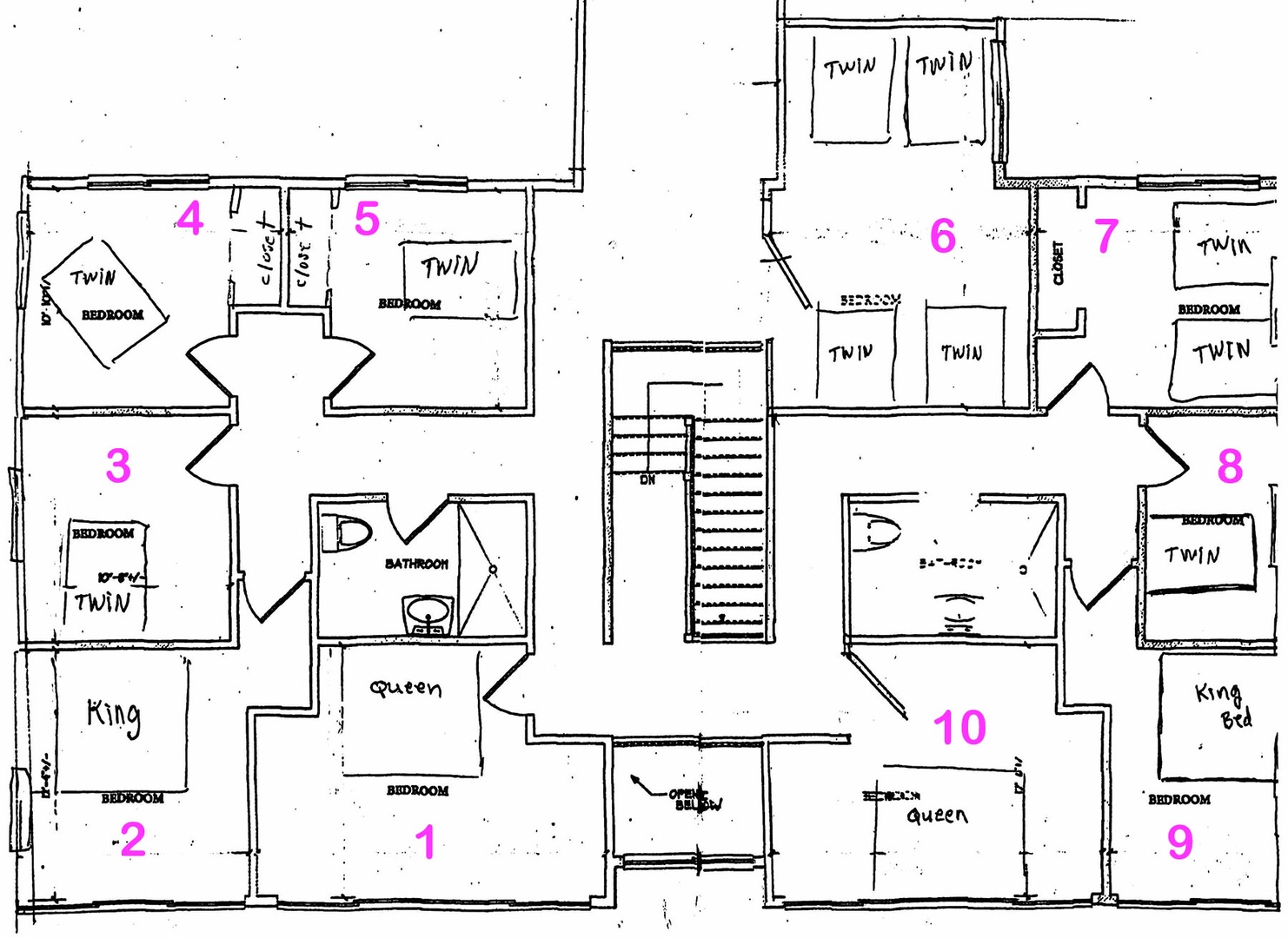 Map of the bedroom layout.