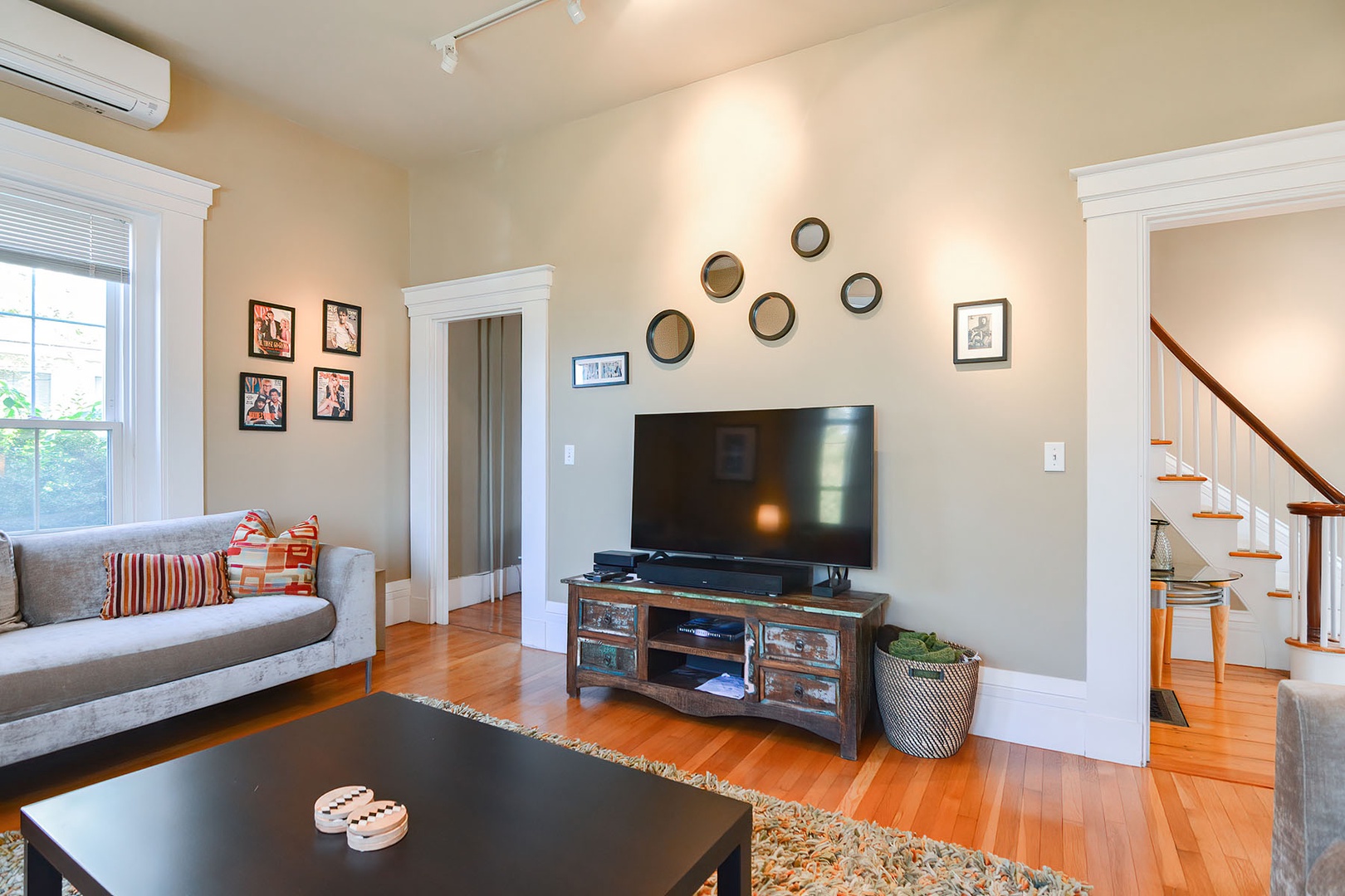 Living room with smart TV.