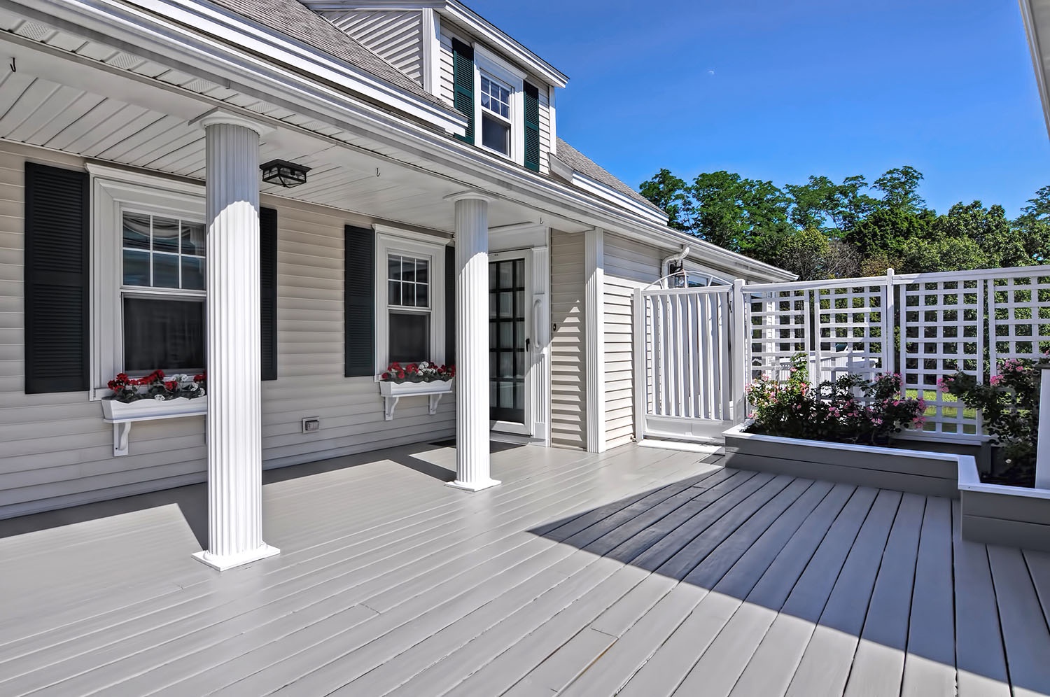 Front porch and the entance to the house.