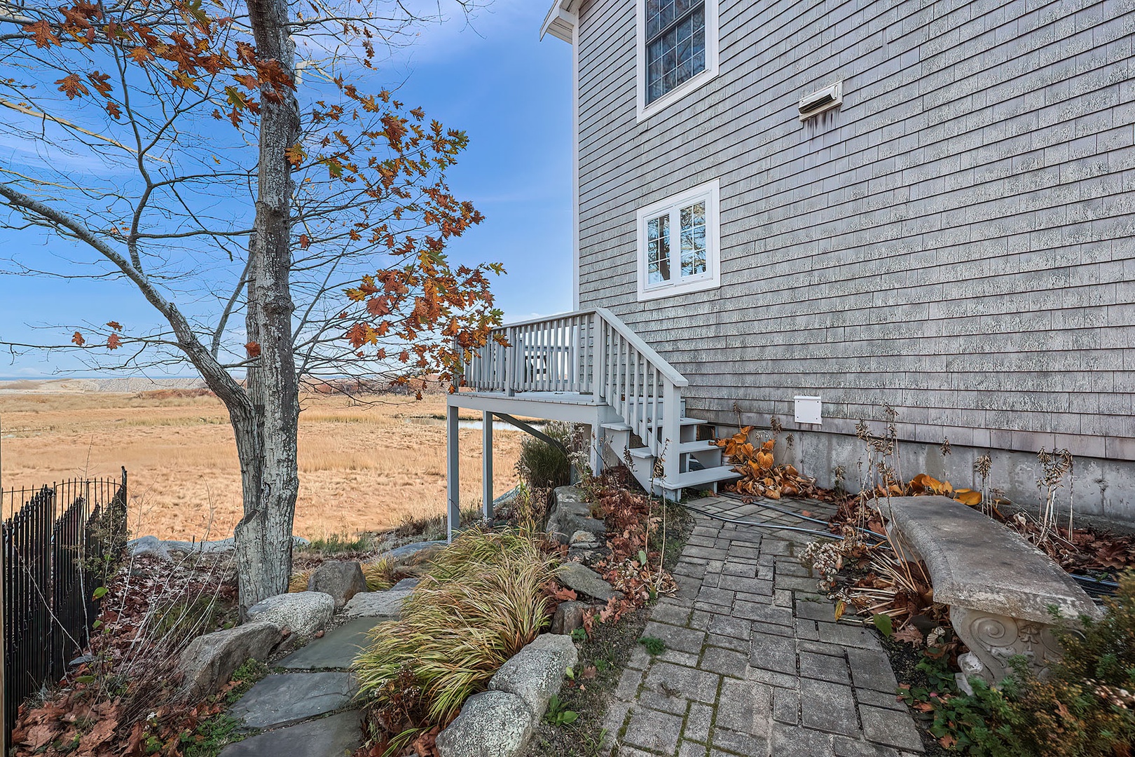 Path to the deck and rear of the house.