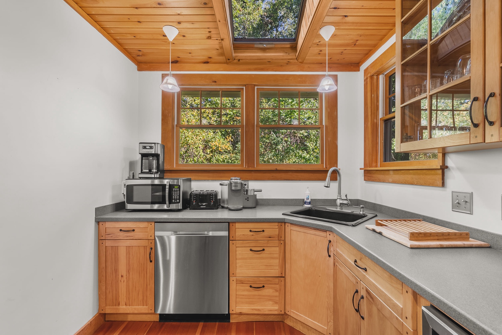 Kitchen features plenty of storage