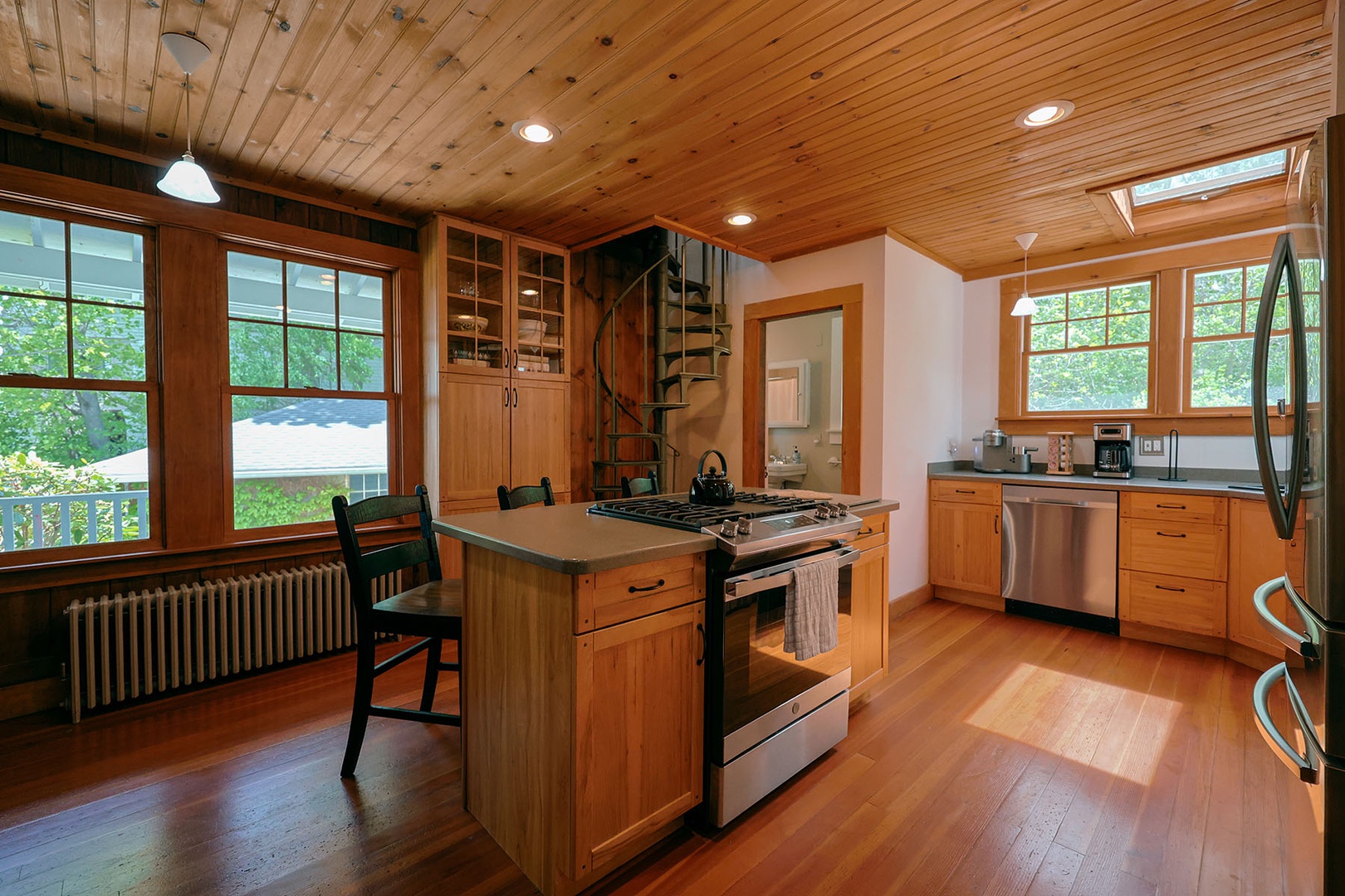 Spacious kitchen with dining space