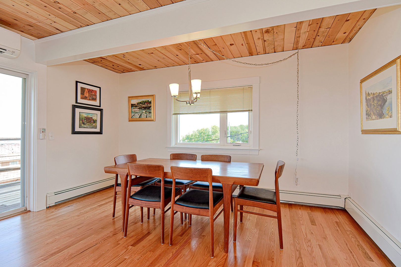 Dining area in the open living room.