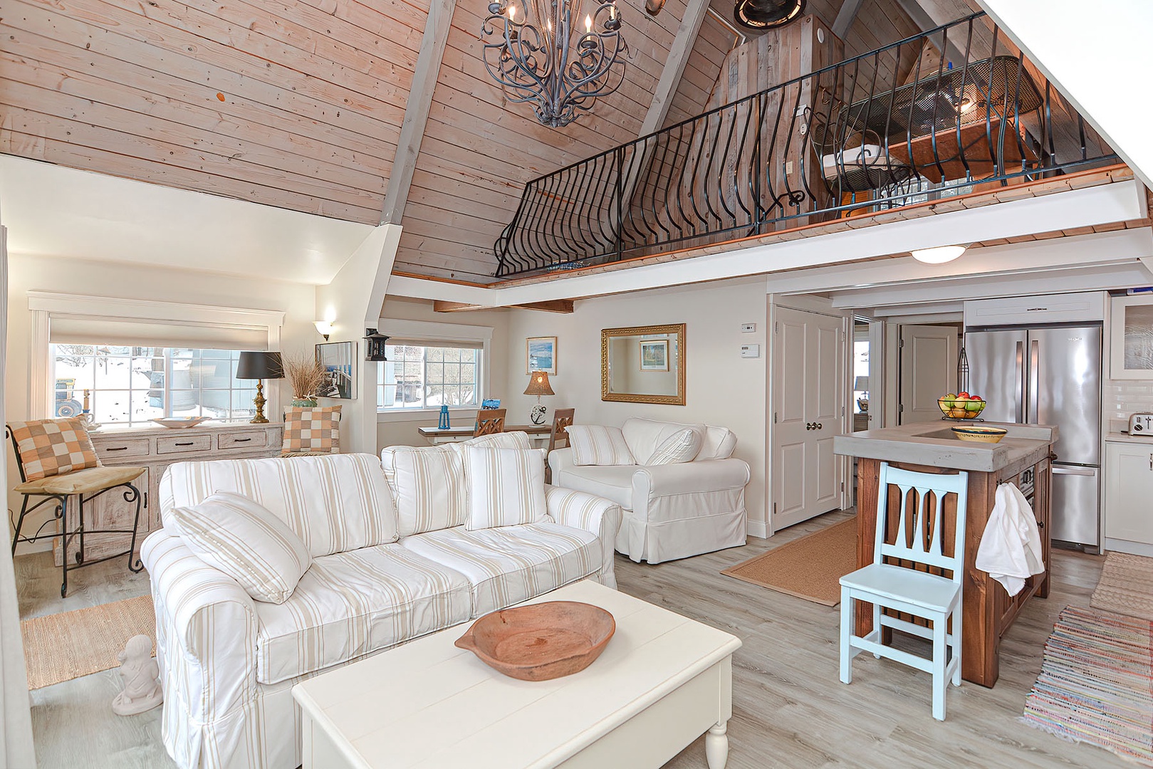 Several comfortable sitting areas in the living area.