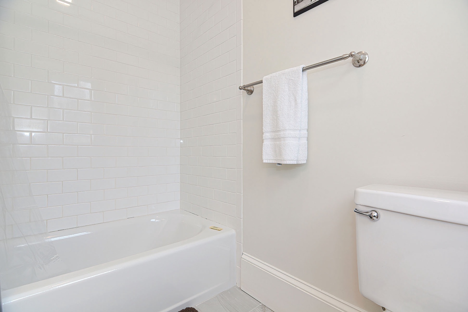 Tub and a shower.