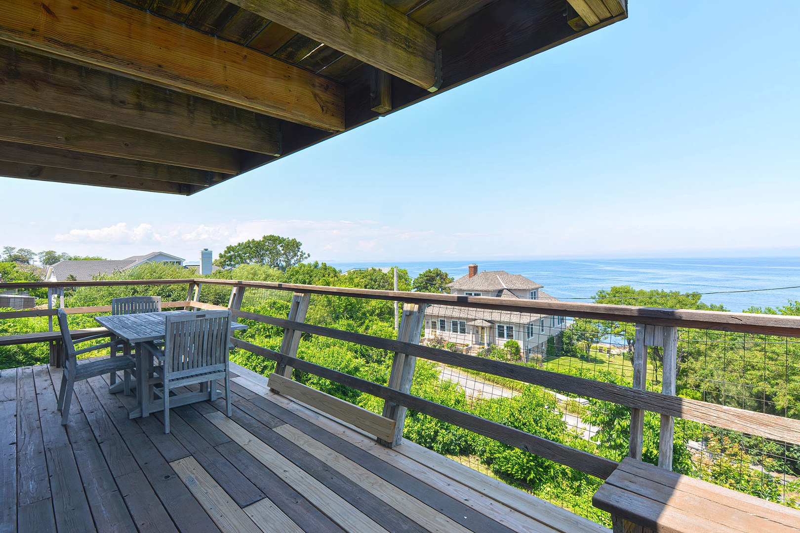 Step out onto the deck for views and the sea breeze.
