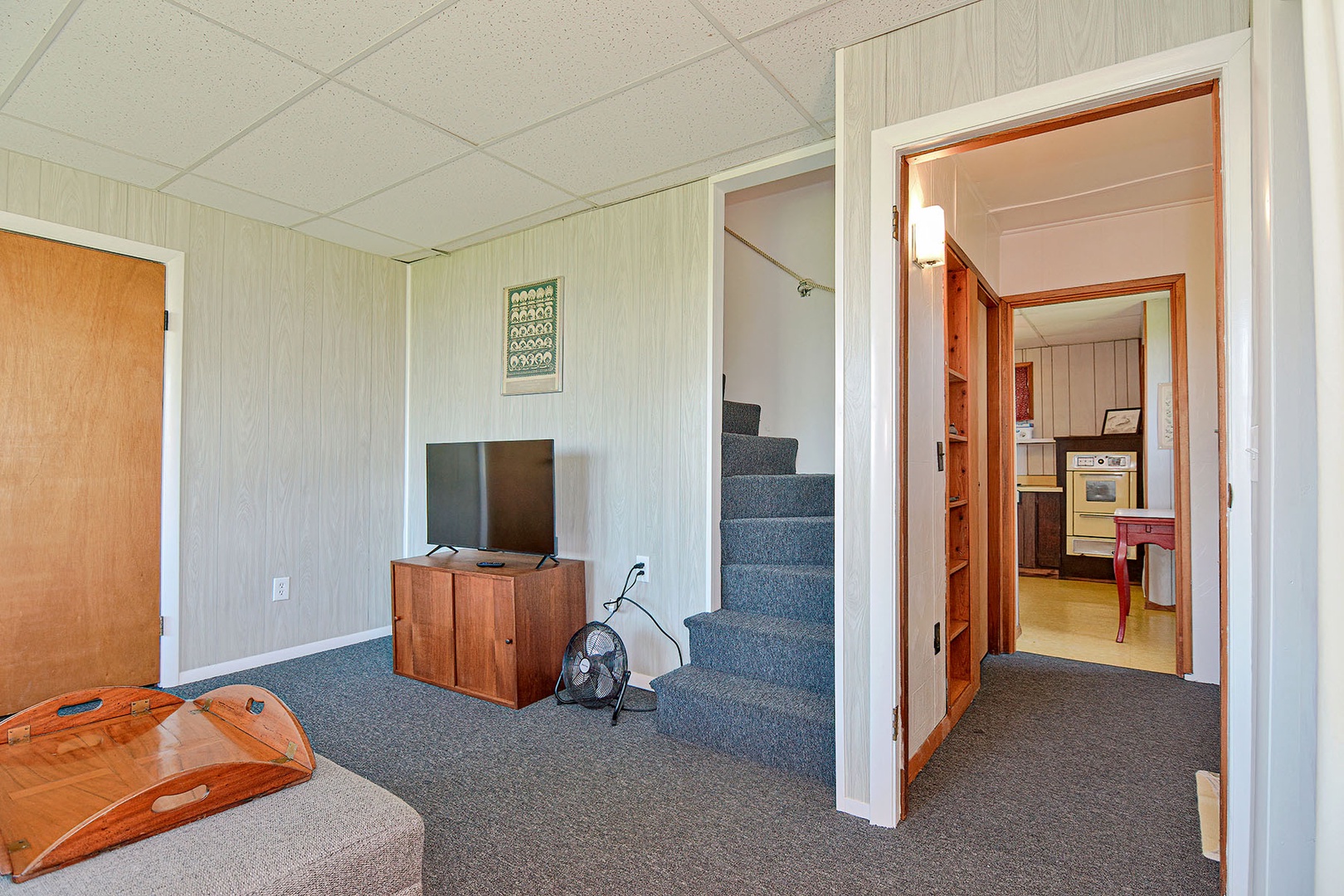 The laundry area is also on the garden level.