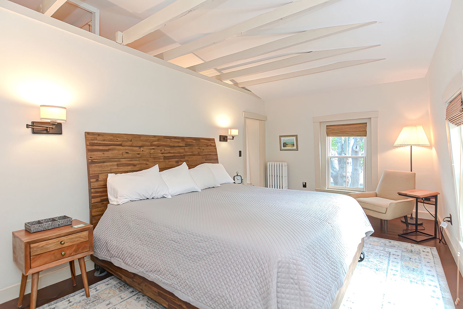 The Primary suite has a King bed and ensuite full bath.