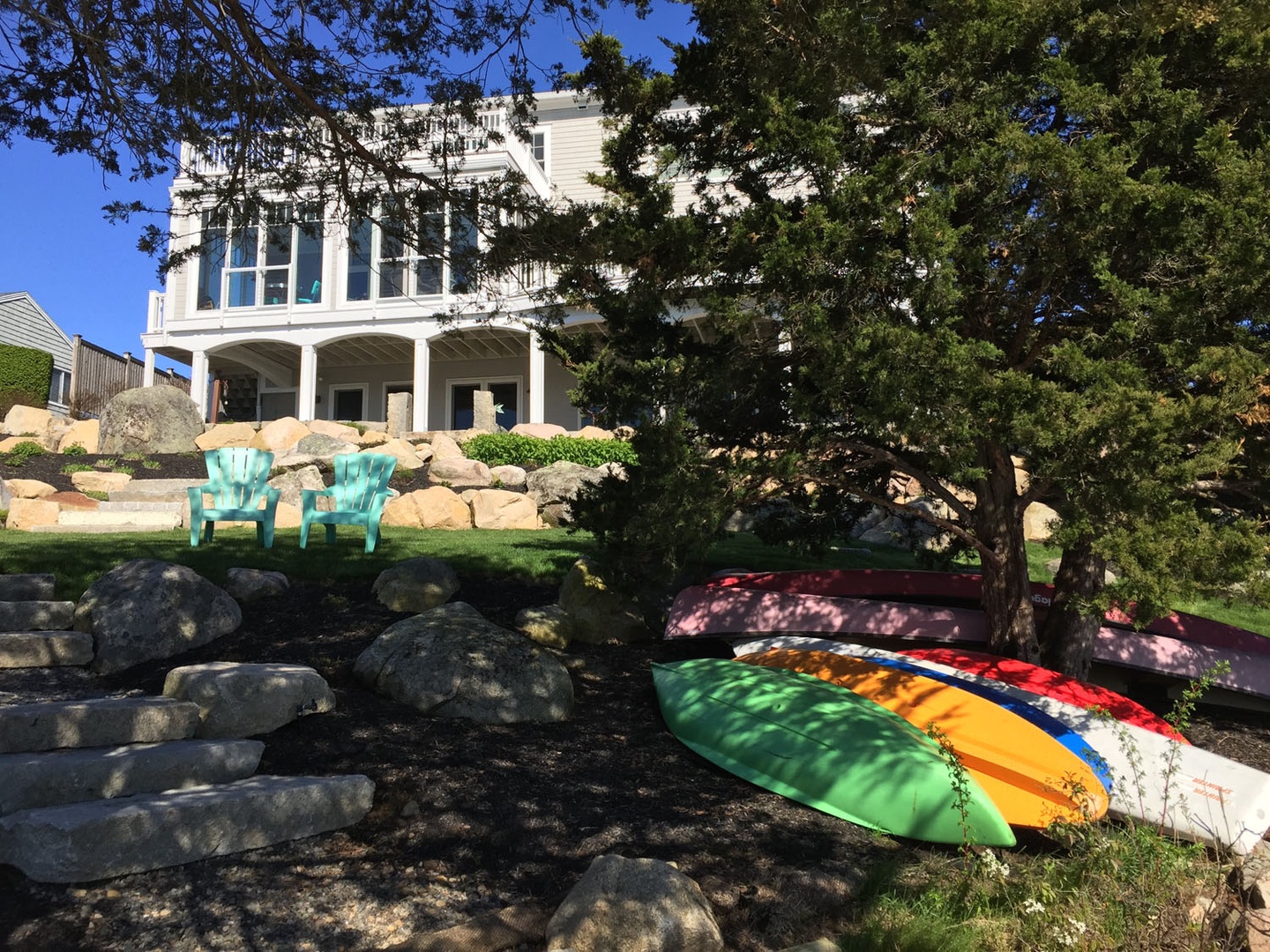 Waterfront area overlooking the house.