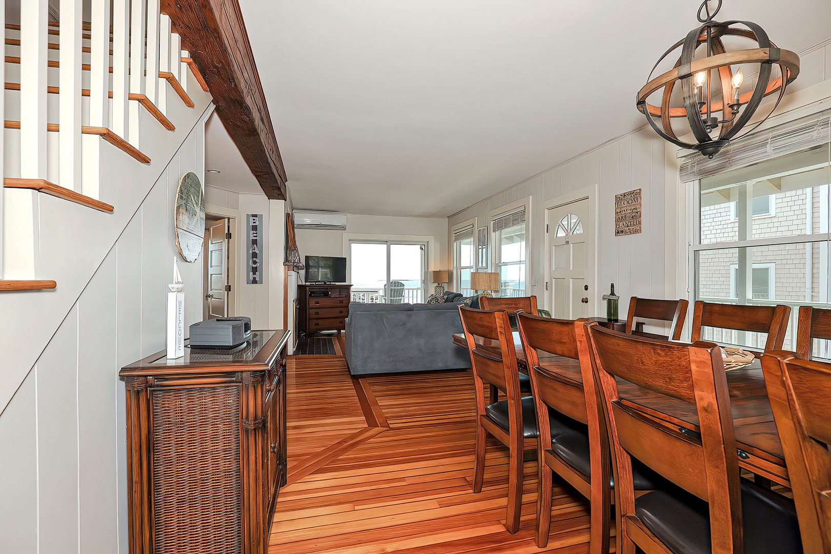 The dining room is open to the living room.