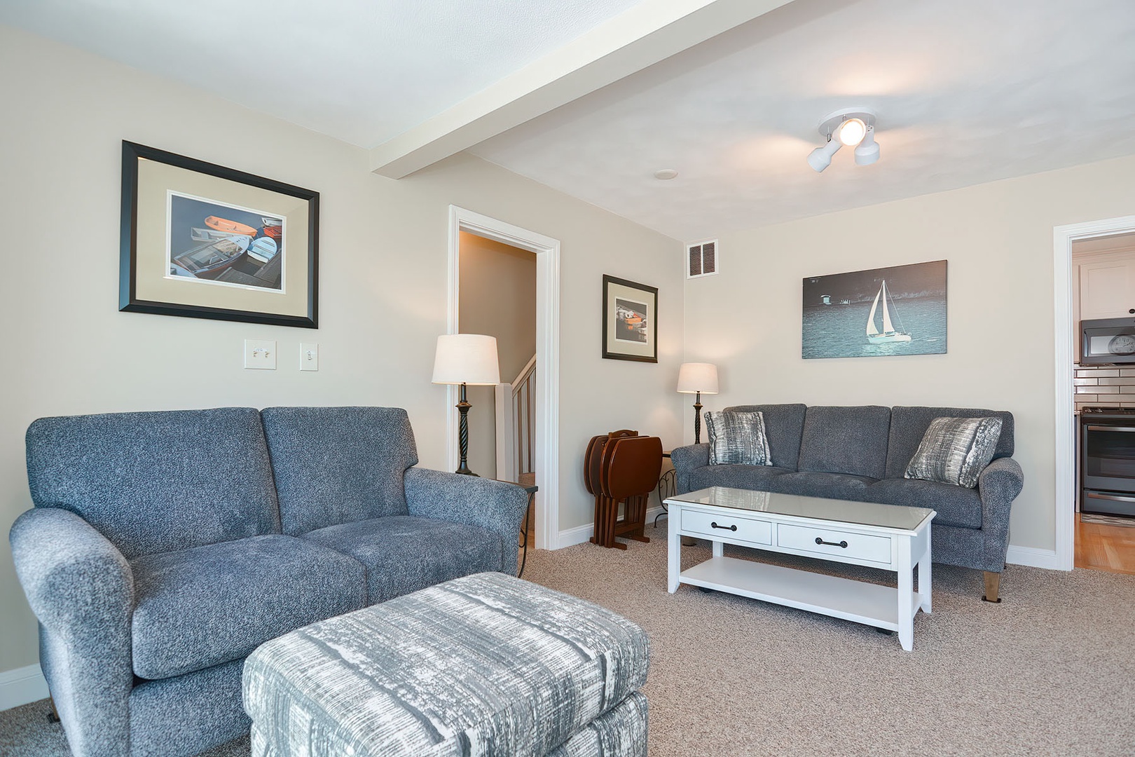 A spacious and comfortable living room.