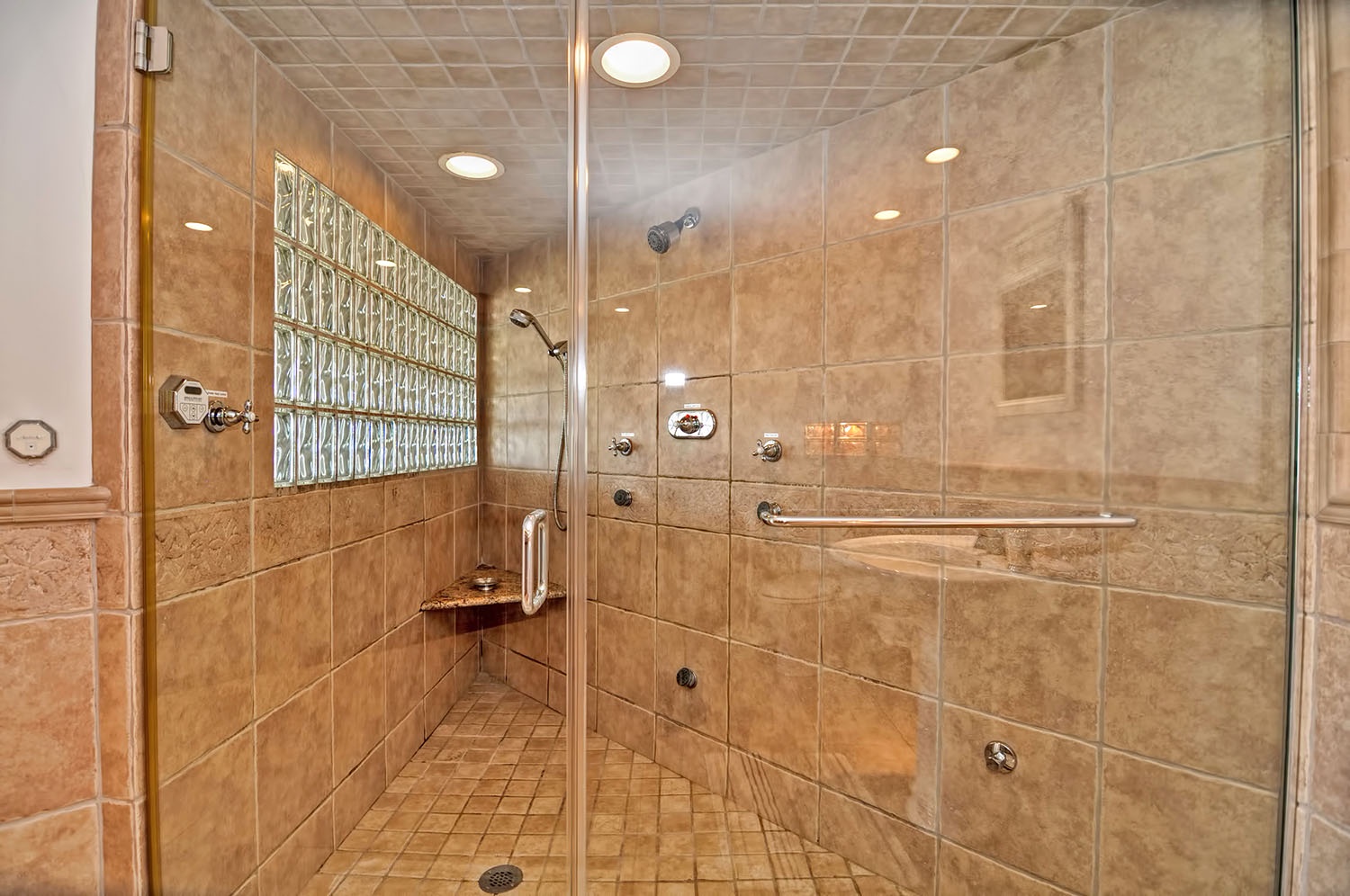 Enormous walk-in shower.