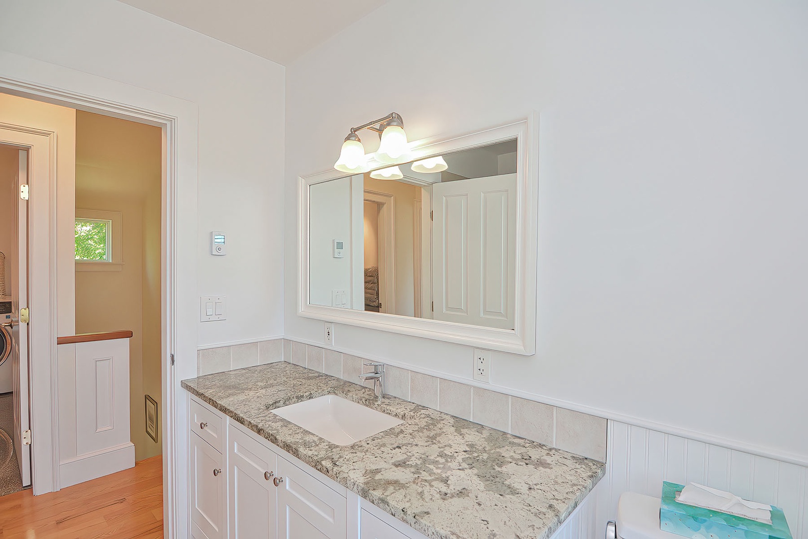 Sink and large vanity in the upstairs bath.