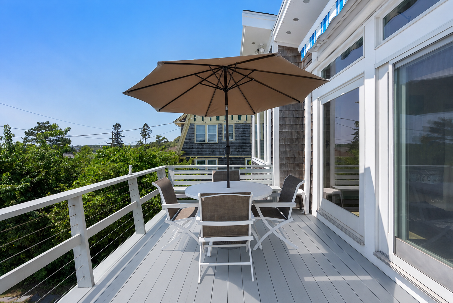 Eat or take your morning coffee on the spacious deck.