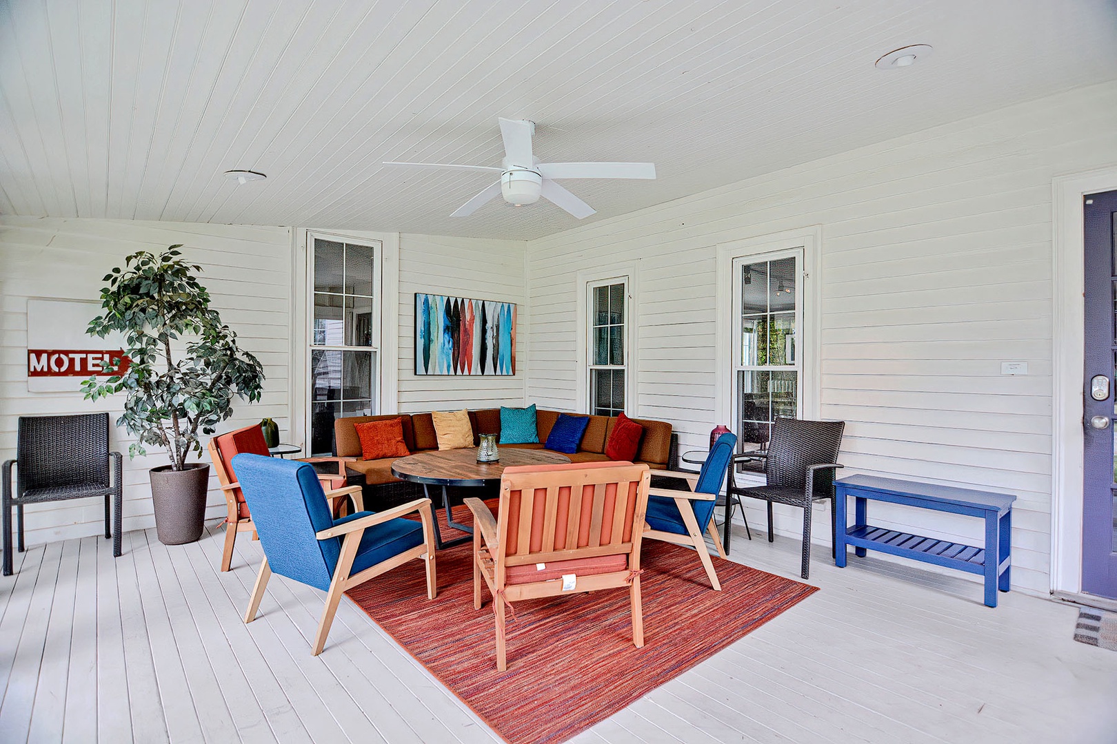 The screened porch is a wonderful place to gather and relax.