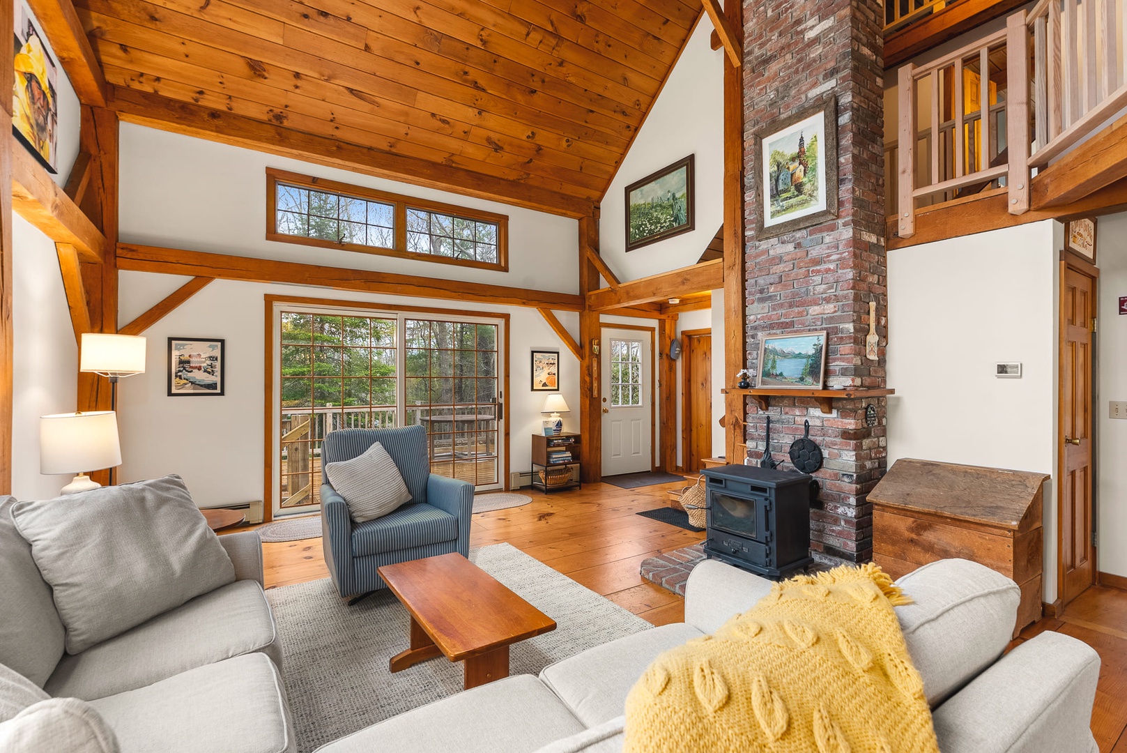 The living room brings in plenty of natural light.