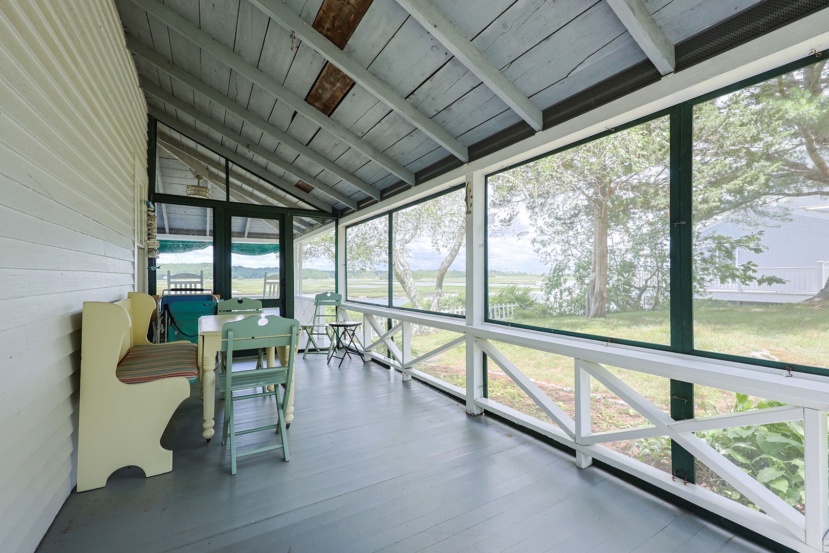Views out from the screened-in porch.