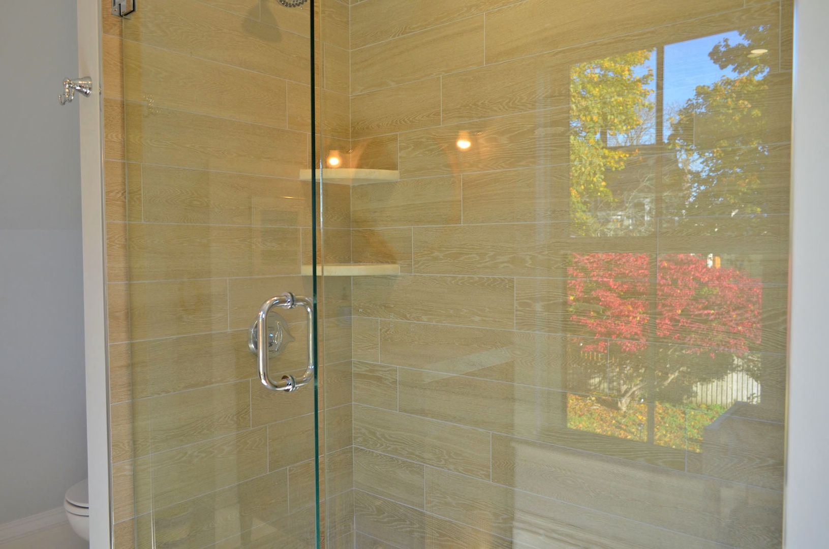 The walk-in shower in the Master ensuite bath.