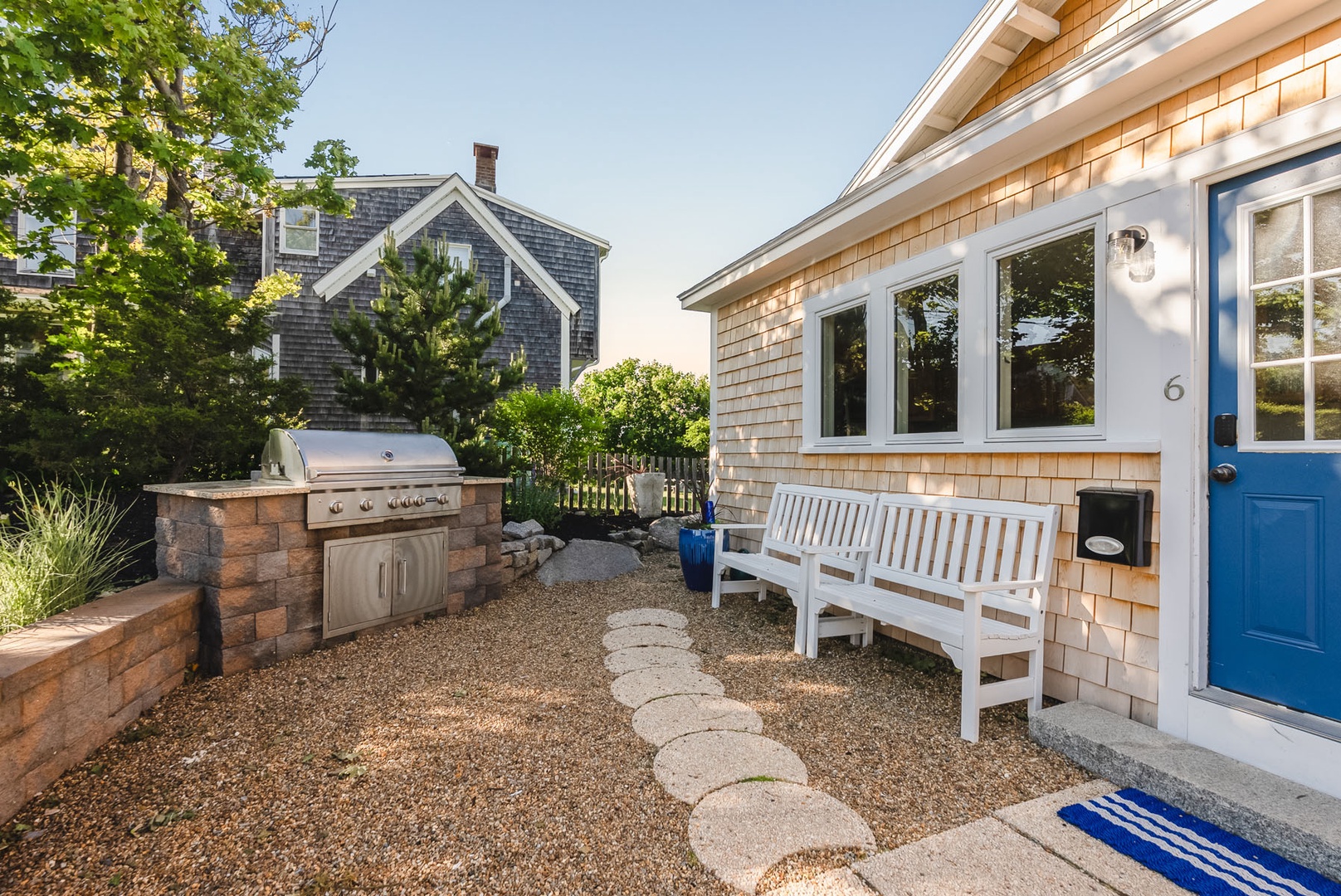 The grill is also located in the front of the house area.