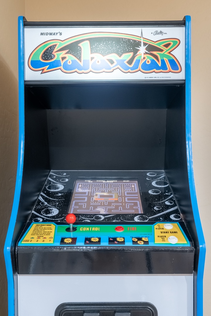 Step back in time with this classic arcade machine, ready to transport you to endless hours of nostalgic entertainment during your stay.