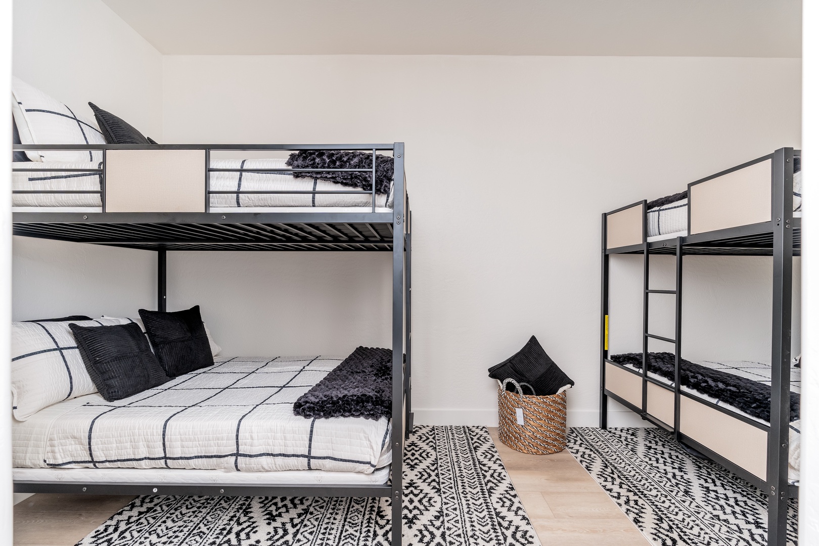 Spacious bunk room perfect for families or groups traveling together. Crisp linens and modern frames create a restful retreat for everyone.