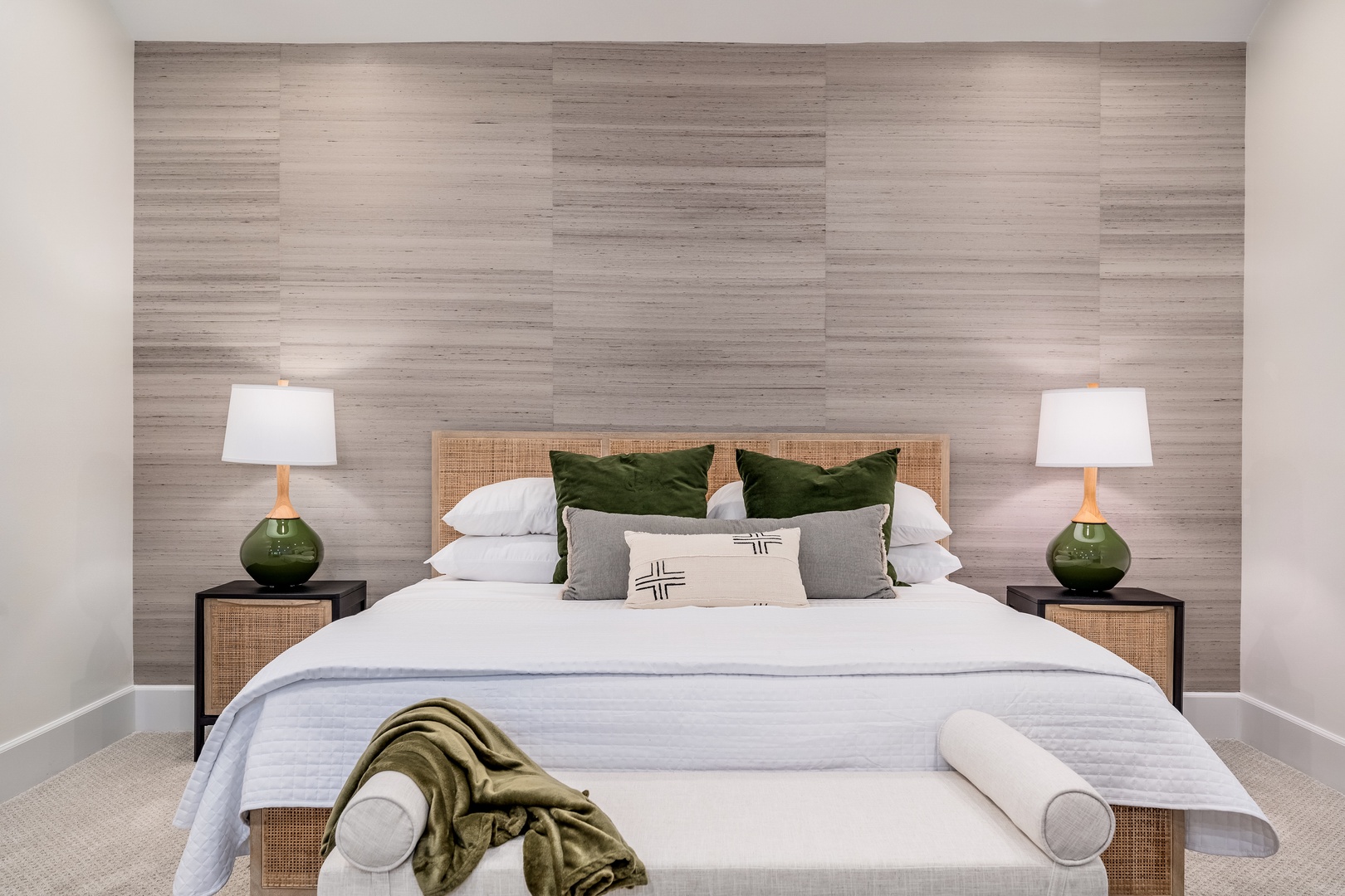 Sink into plush linens and unwind in your serene retreat, where natural textures and soothing tones create the perfect space to recharge after exploring.