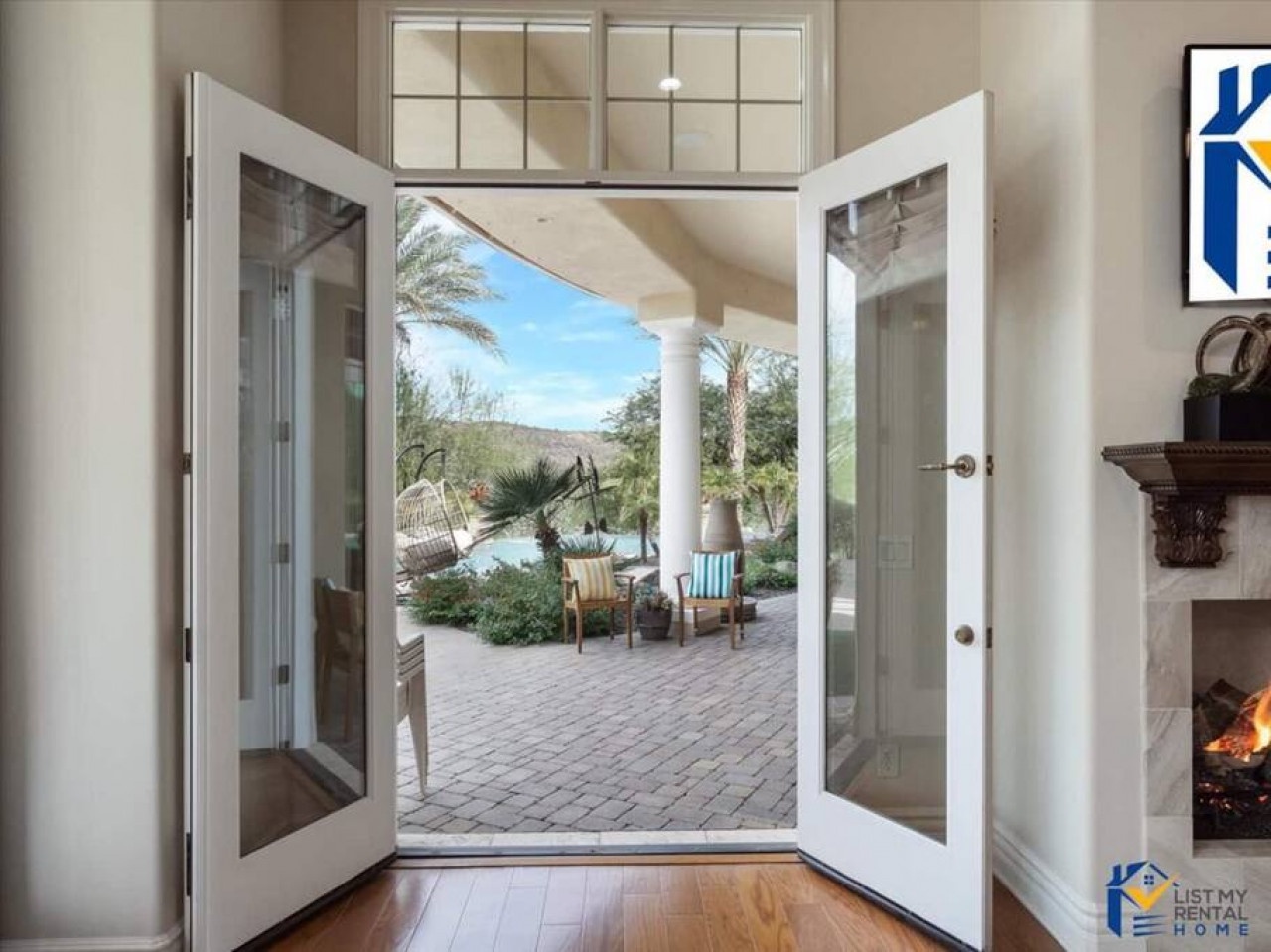 Open your doors to paradise where indoor elegance meets outdoor tranquility through stunning French doors.
