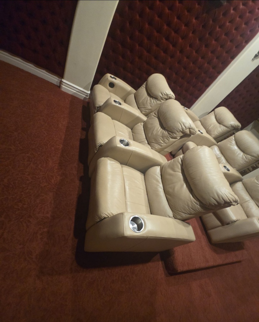 Sink into plush luxury reclining seats designed for your ultimate comfort and relaxation. Perfect for movie nights or unwinding after exploring the area.