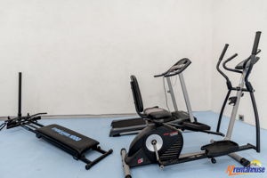 Your private fitness corner awaits with everything you need for energizing morning workouts or evening wind-downs.